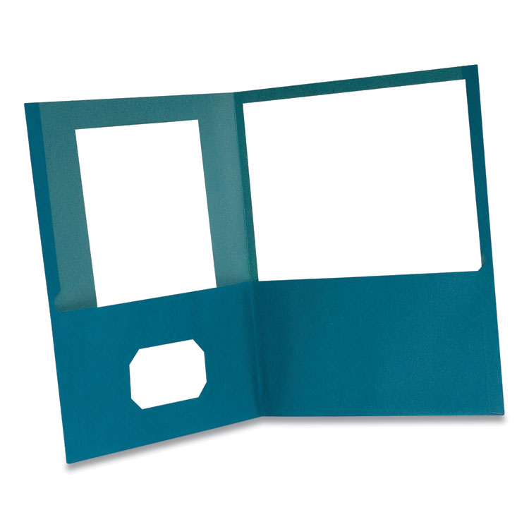 Oxford Earthwise by Oxford 100% Recycled Paper Twin-Pocket Portfolio, 100-Sheet Capacity, 11 x 8.5, Blue 10/Pack (OXF00571)
