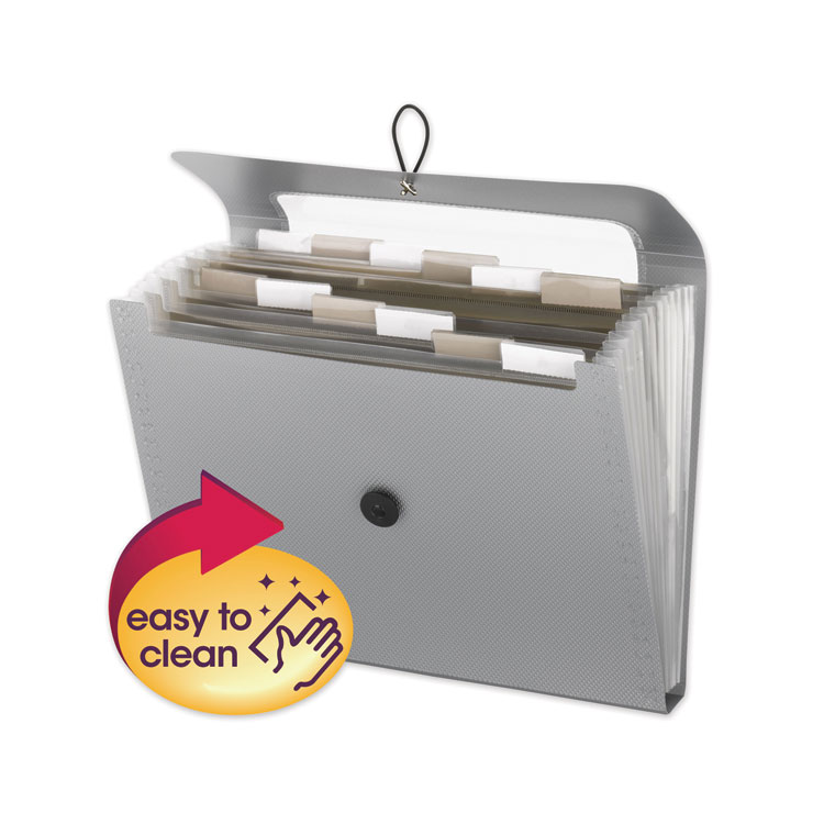 Smead Step Index Organizer, 12 Sections, Cord/Hook Closure, 1/6-Cut Tabs, Letter Size, Silver (SMD70903)