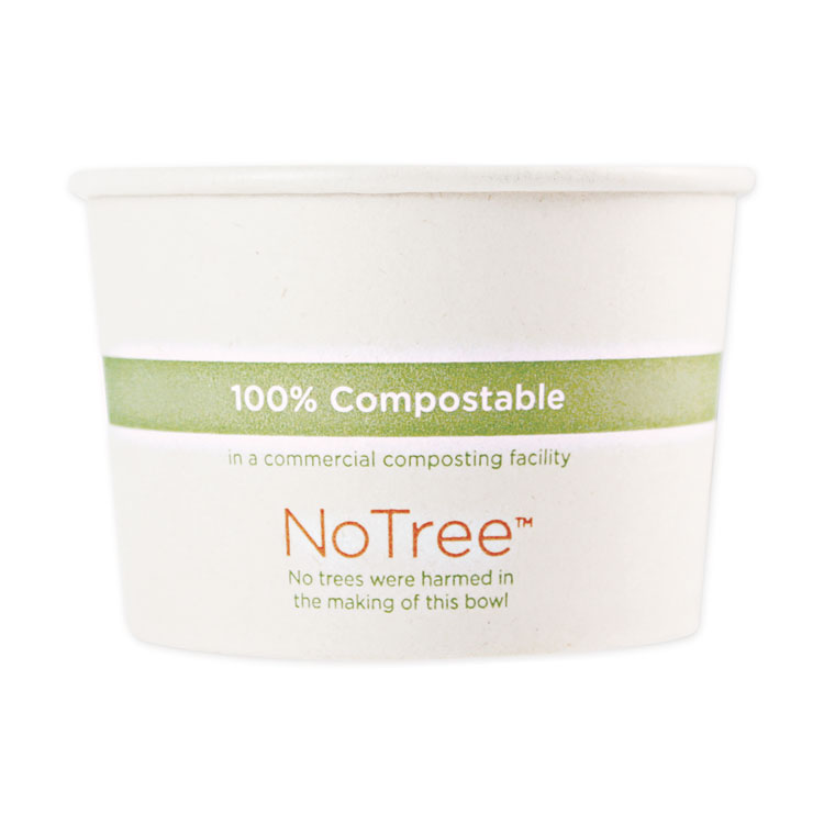 World Centric No Tree Paper Bowls, 16 oz, 4.4" Diameter x 3" h, Natural, Sugarcane, 500/Carton (WORBOSU16)