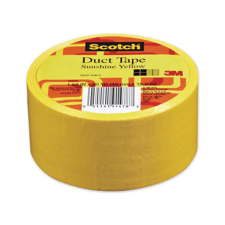MMM70005058196 - Scotch Duct Tape, 1.88" x 20 yds, Sunshine Yellow (MMM70005058196)