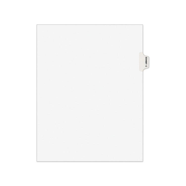 Avery Avery-Style Preprinted Legal Side Tab Divider, 26-Tab, Exhibit C, 11 x 8.5, White, 25/Pack, (1373) (AVE01373)