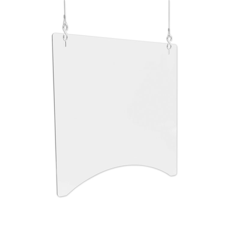 deflecto Hanging Barrier, 23.75" x 23.75", Acrylic, Clear, 2/Carton (DEFPBCHA2424)