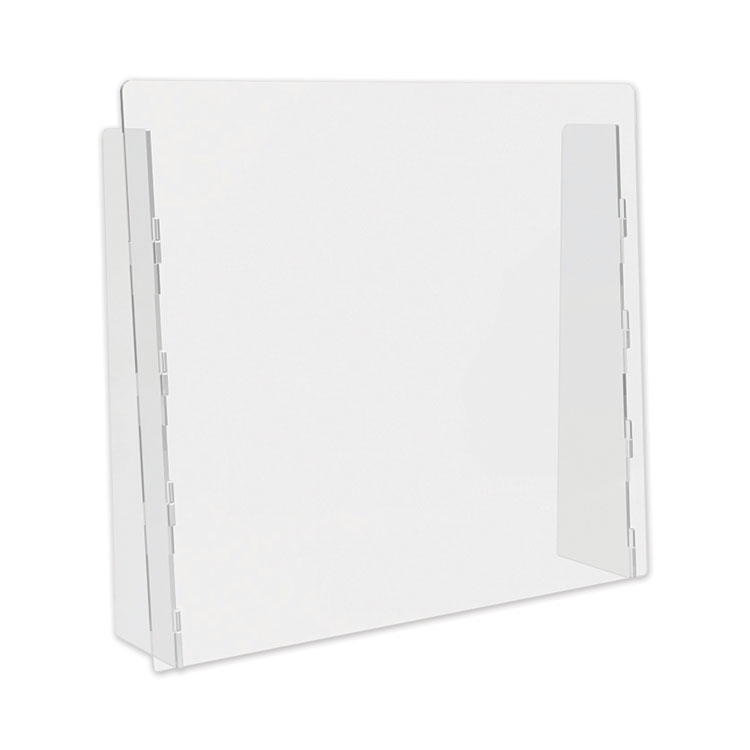 deflecto Counter Top Barrier with Full Shield, 27" x 6" x 23.75", Polycarbonate, Clear, 2/Carton (DEFPBCTPC2724F)