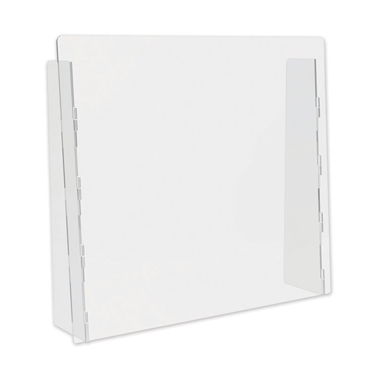 deflecto Counter Top Barrier with Full Shield, 27" x 6" x 23.75", Acrylic, Clear, 2/Carton (DEFPBCTA2724F)
