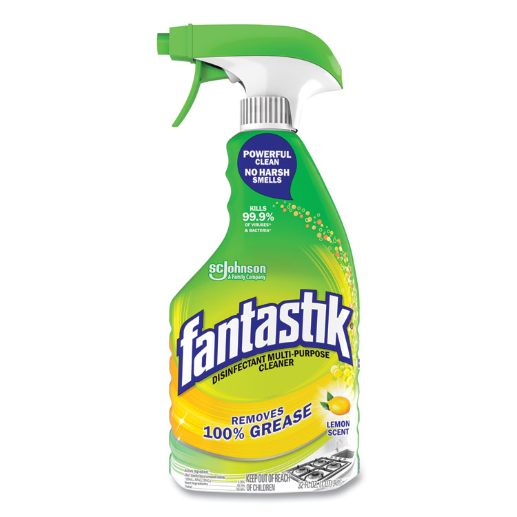Fantastik Disinfectant Multi-Purpose Cleaner Lemon Scent, 32 oz Spray Bottle (SJN366094EA)
