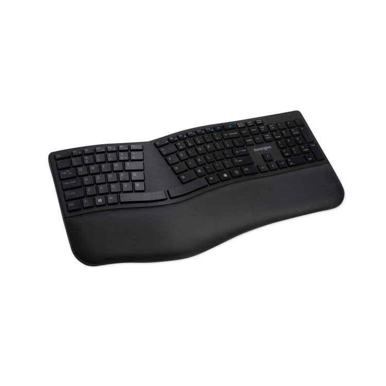 Kensington Pro Fit Ergo Wireless Keyboard, 18.98 x 9.92 x 1.5, Black (KMW75401)