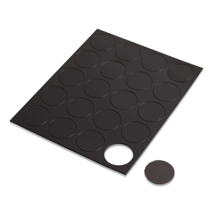 U Brands Heavy-Duty Board Magnets, Circles, 0.75" Diameter, Black, 20/Pack (UBRFM1605)