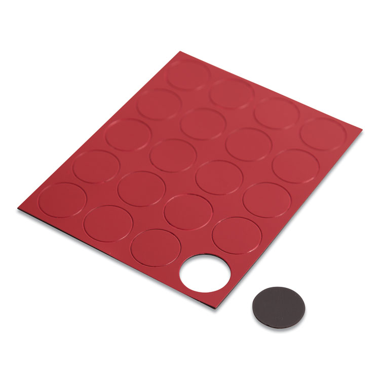U Brands Heavy-Duty Board Magnets, Circles, 0.75" Diameter, Red, 20/Pack (UBRFM1604)