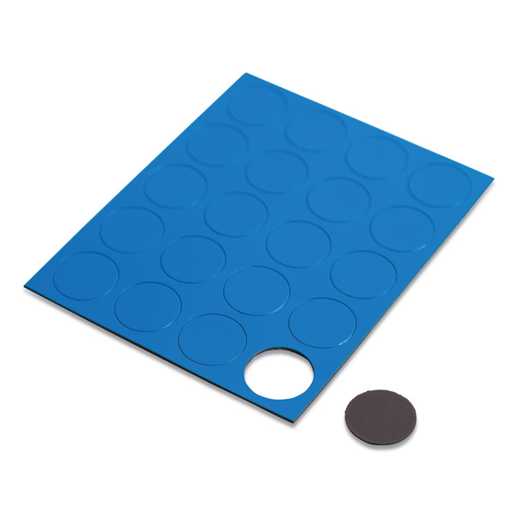 U Brands Heavy-Duty Board Magnets, Circles, 0.75" Diameter, Blue, 20/Pack (UBRFM1601)