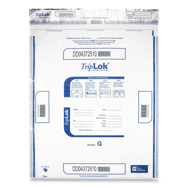 TripLOK Deposit Bag, Plastic, 19 x 23, Clear, 250/Carton (CNK585056)