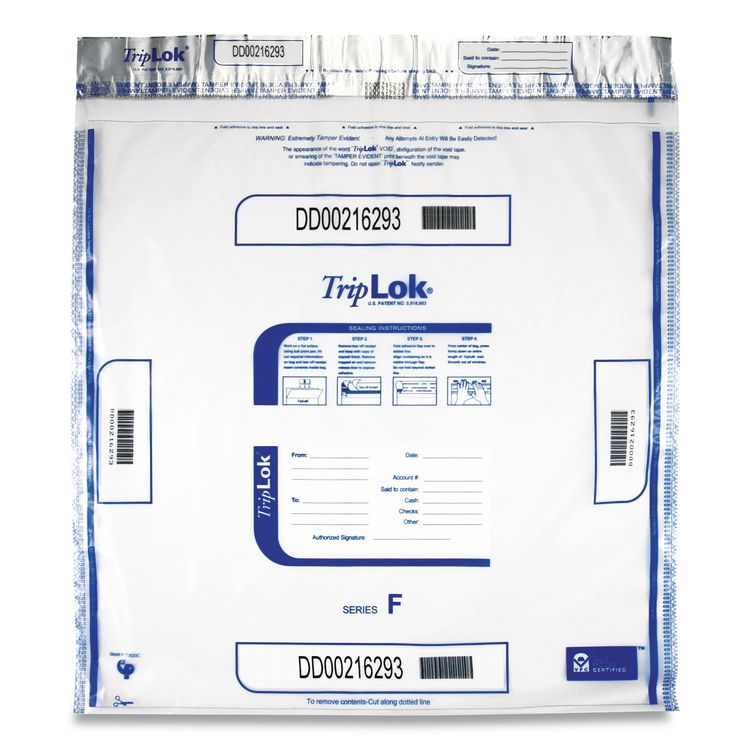 TripLOK Deposit Bag, Plastic, 20 x 20, Clear, 250/Carton (CNK585064)