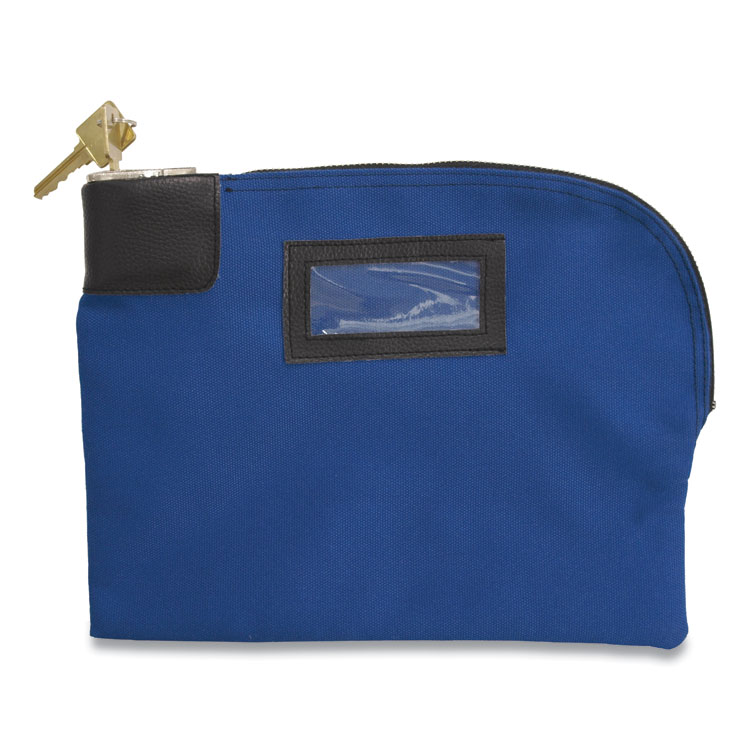 CONTROLTEK Fabric Deposit Bag, Locking, Canvas, 8.5 x 11 x 1, Blue (CNK530312)