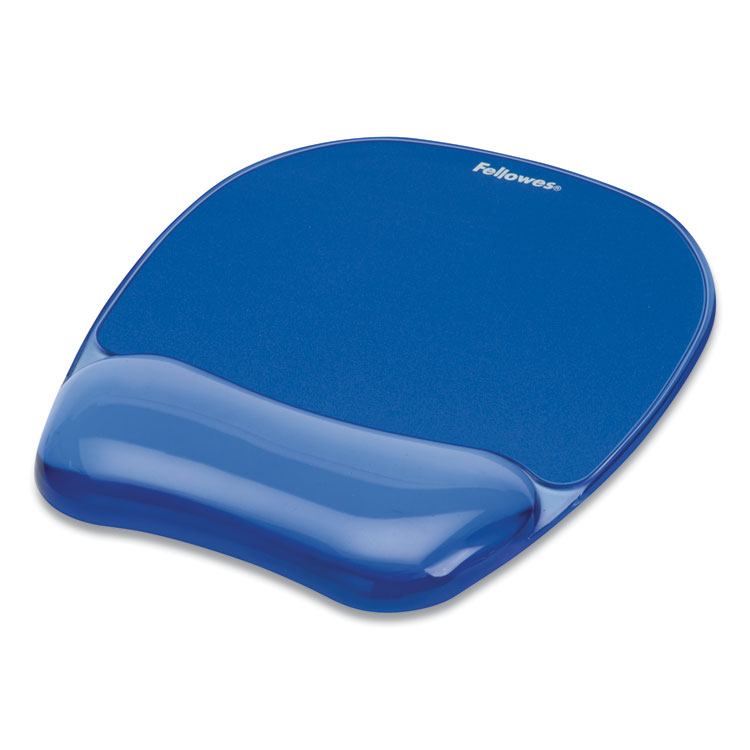 Fellowes Gel Crystals Mouse Pad with Wrist Rest, 7.87 x 9.18, Blue (FEL91141)