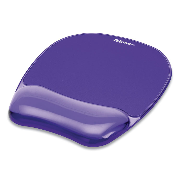 Fellowes Gel Crystals Mouse Pad with Wrist Rest, 7.87 x 9.18, Purple (FEL91441)