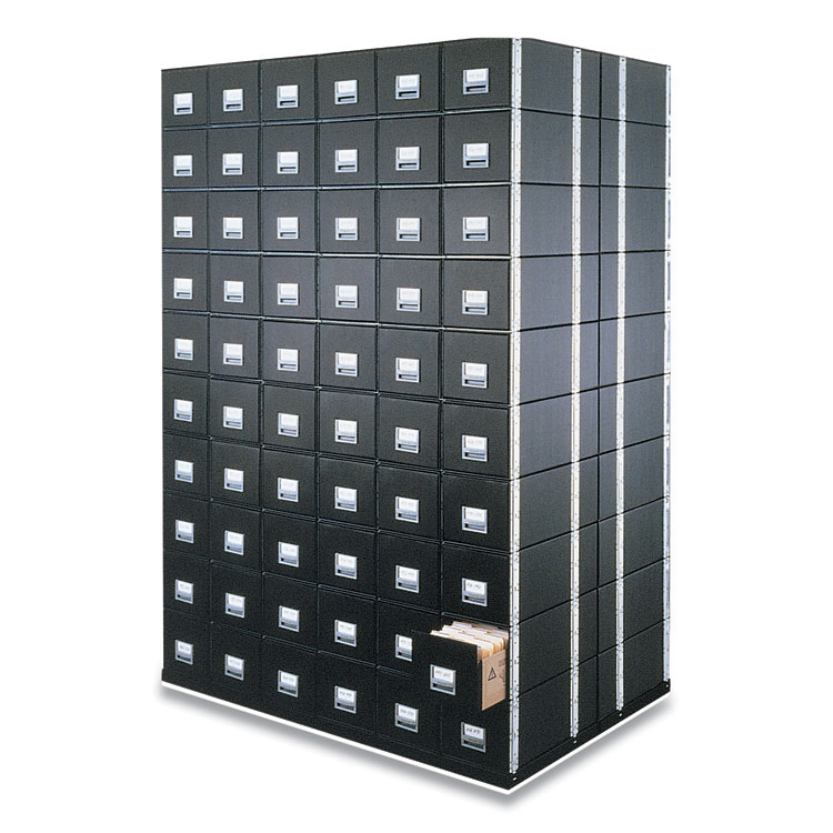 Bankers Box STAXONSTEEL Maximum Space-Saving Storage Drawers, Letter Files, 14" x 25.5" x 11.13", Black, 6/Carton (FEL00511)