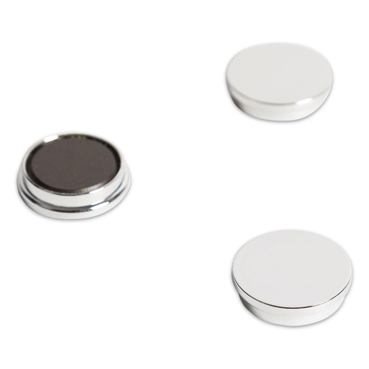 U Brands Board Magnets, Circles, 1.25" Diameter, Silver, 10/Pack (UBRIM130809)