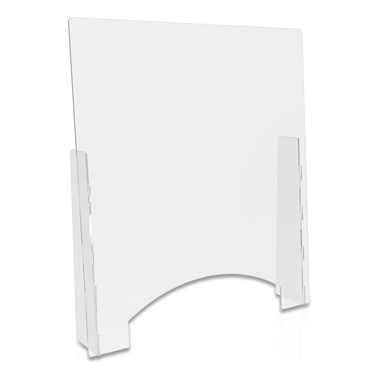 deflecto Counter Top Barrier with Pass Thru, 31.75" x 6" x 36", Polycarbonate, Clear, 2/Carton (DEFPBCTPC3136P)