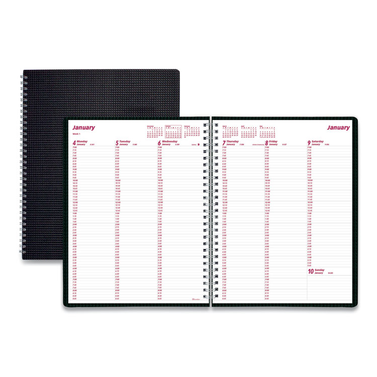 Brownline DuraFlex Weekly Planner, 11 x 8.5, Black Cover, 12-Month (Jan to Dec): 2026 (REDCB950VBLK)