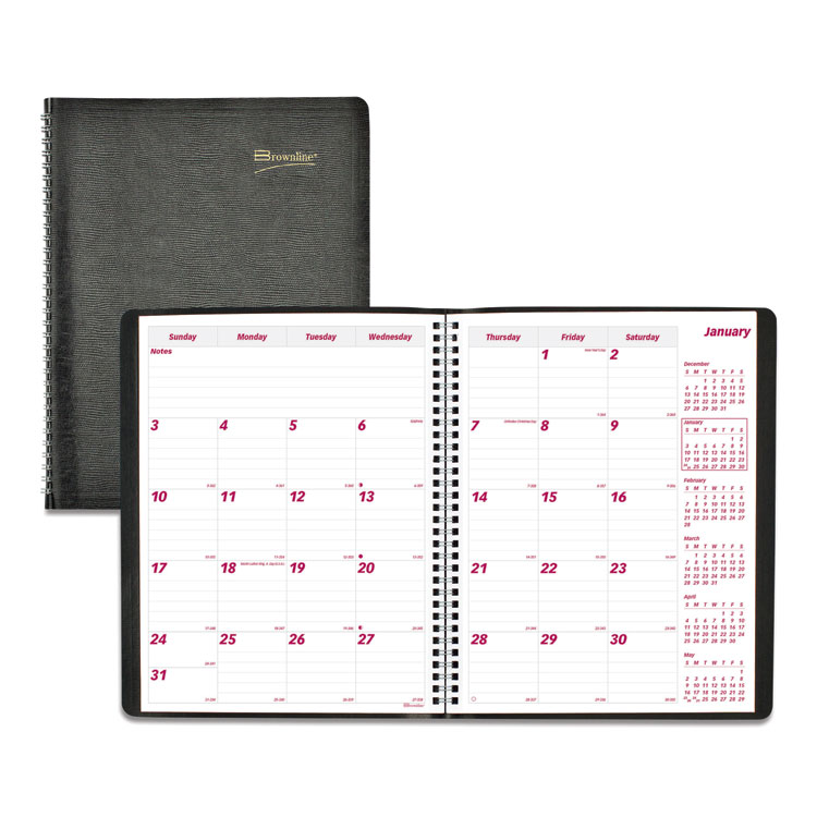Brownline Essential Collection 14-Month Ruled Monthly Planner, 11 x 8.5, Black Cover, 14-Month: Dec 2025 to Jan 2027 (REDCB1262BLK)