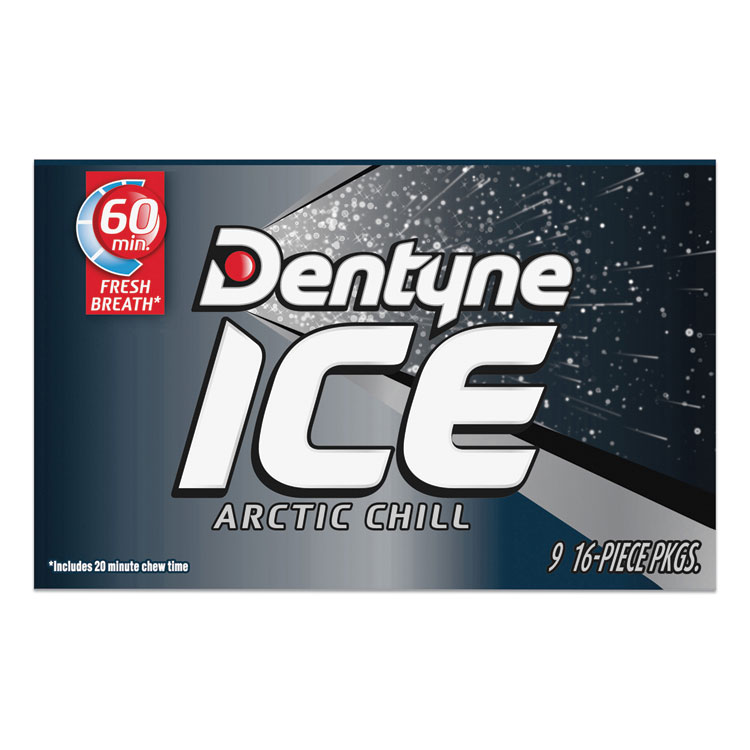 Dentyne Ice Sugarless Gum, Arctic Chill, 16 Pieces/Pack, 9 Packs/Box (MDZAMC31240)