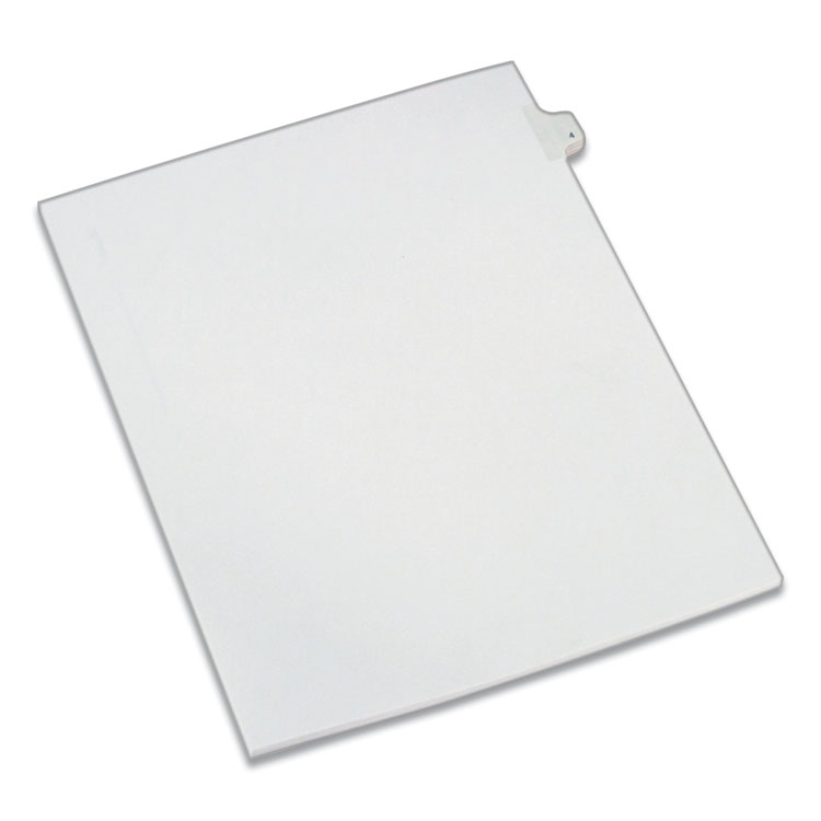 Avery Preprinted Legal Exhibit Side Tab Index Dividers, Allstate Style, 10-Tab, 4, 11 x 8.5, White, 25/Pack (AVE82202)