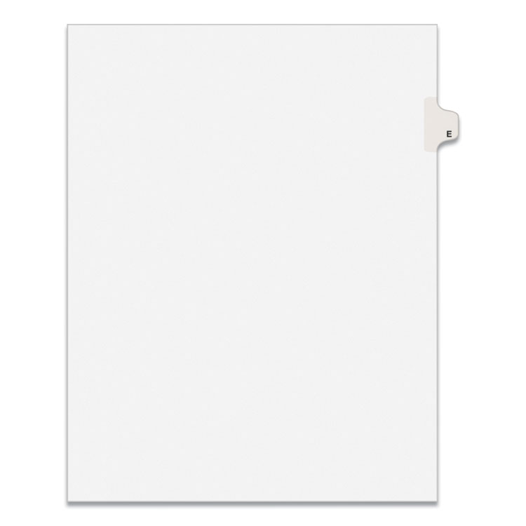 Avery Preprinted Legal Exhibit Side Tab Index Dividers, Avery Style, 26-Tab, E, 11 x 8.5, White, 25/Pack, (1405) (AVE01405)