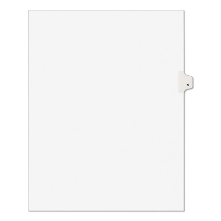 Avery Preprinted Legal Exhibit Side Tab Index Dividers, Avery Style, 10-Tab, 9, 11 x 8.5, White, 25/Pack (AVE11919)