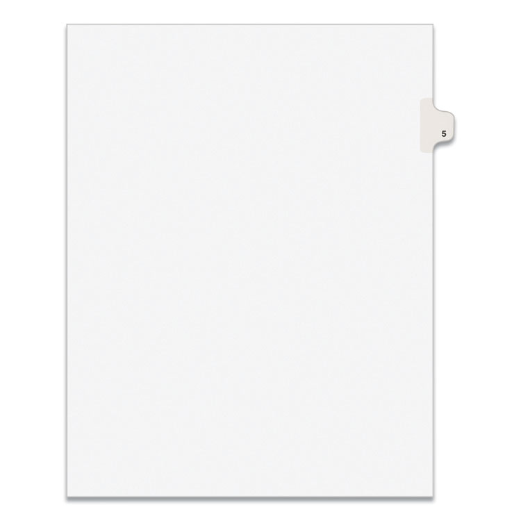Avery Preprinted Legal Exhibit Side Tab Index Dividers, Avery Style, 10-Tab, 5, 11 x 8.5, White, 25/Pack (AVE11915)
