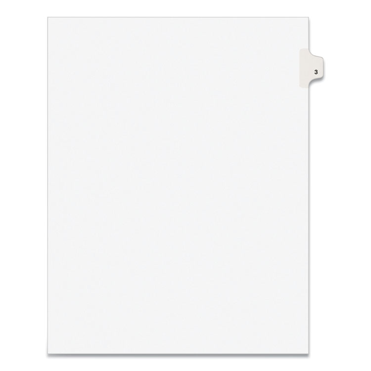 Avery Preprinted Legal Exhibit Side Tab Index Dividers, Avery Style, 10-Tab, 3, 11 x 8.5, White, 25/Pack (AVE11913)