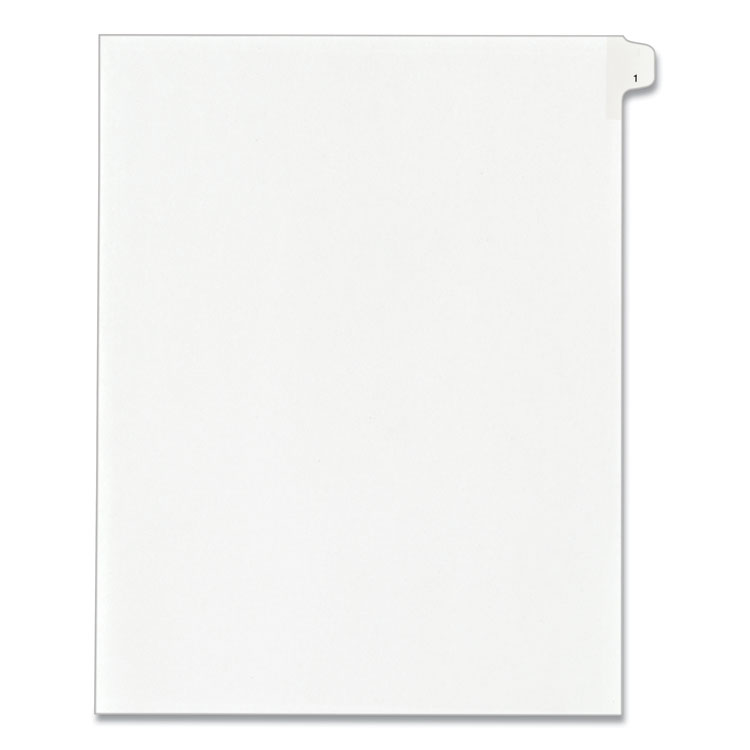 Avery Preprinted Legal Exhibit Side Tab Index Dividers, Allstate Style, 10-Tab, 1, 11 x 8.5, White, 25/Pack (AVE82199)