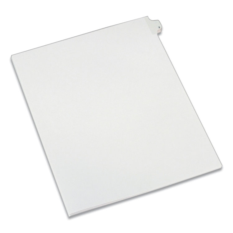 Avery Preprinted Legal Exhibit Side Tab Index Dividers, Allstate Style, 10-Tab, 2, 11 x 8.5, White, 25/Pack (AVE82200)