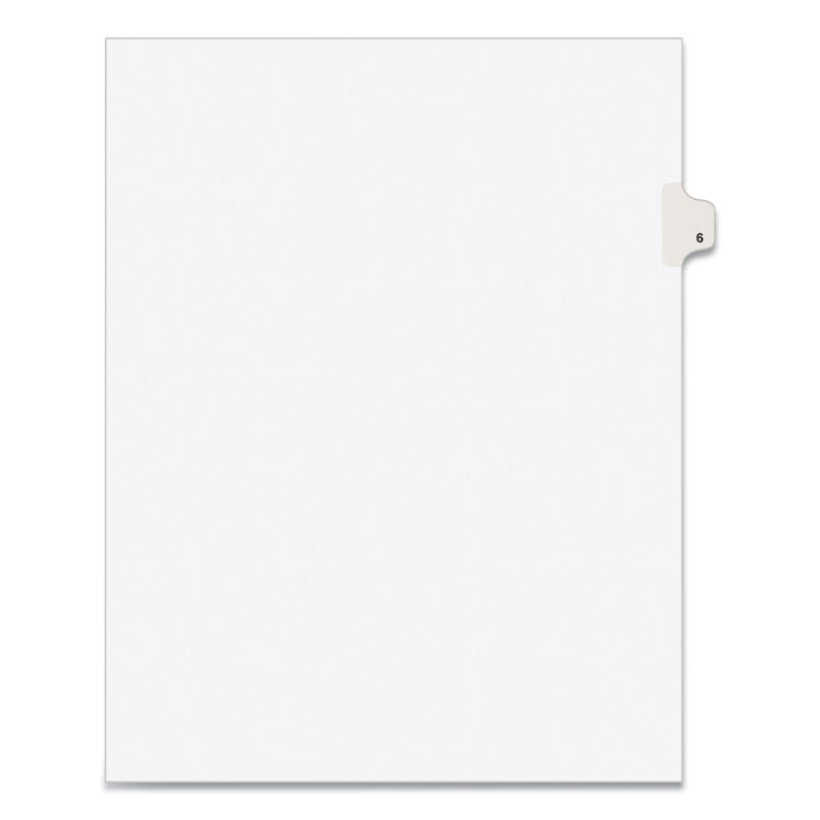 Avery Preprinted Legal Exhibit Side Tab Index Dividers, Avery Style, 10-Tab, 6, 11 x 8.5, White, 25/Pack (AVE11916)