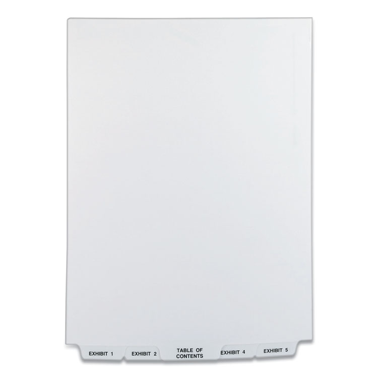 Avery Preprinted Legal Exhibit Bottom Tab Index Dividers, Avery Style, 26-Tab, Exhibit 1 to Exhibit 25, 11 x 8.5, White, 1 Set (AVE11378)