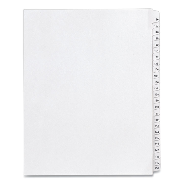 Avery Preprinted Legal Exhibit Side Tab Index Dividers, Allstate Style, 25-Tab, 126 to 150, 11 x 8.5, White, 1 Set, (1706) (AVE01706)