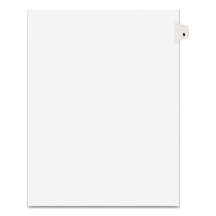 Avery Preprinted Legal Exhibit Side Tab Index Dividers, Avery Style, 26-Tab, B, 11 x 8.5, White, 25/Pack, (1402) (AVE01402)