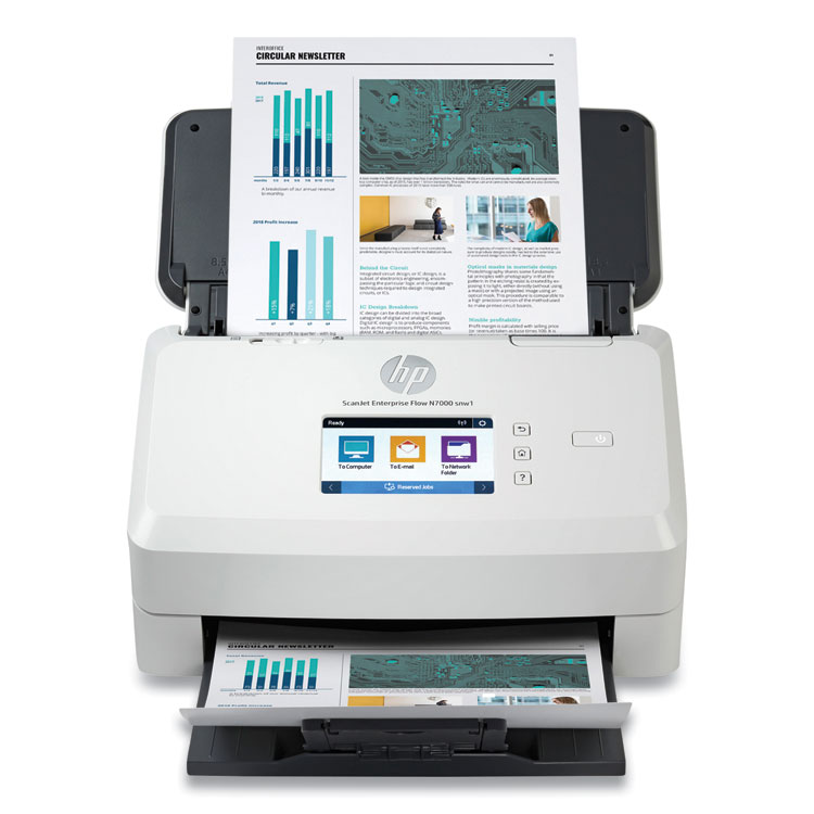 HP ScanJet Enterprise Flow N7000 snw1 Sheet-Feed Scanner, 600 dpi Optical Resolution, 80-Sheet Duplex Auto Document Feeder (HEW6FW10A)