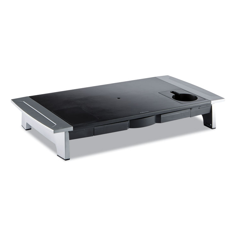 Fellowes Office Suites Premium Monitor Riser, 27" x 14" x 4" to 6.5", Black/Silver (FEL8031001)