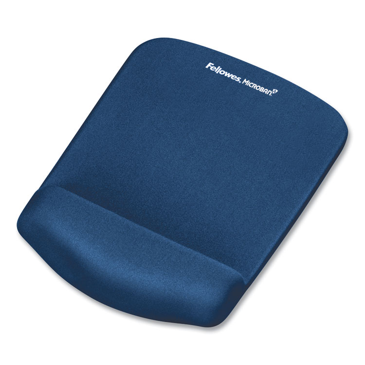 Fellowes PlushTouch Mouse Pad with Wrist Rest, 7.25 x 9.38, Blue (FEL9287301)