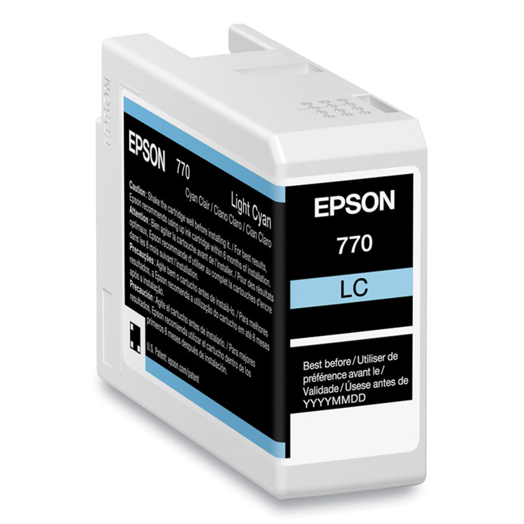 Epson T770520 (T770) UltraChrome PRO10 Ink, 25 mL, Light Cyan (EPST770520)