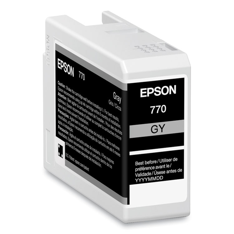 Epson T770720 (T770) UltraChrome PRO10 Ink, 25 mL, Gray (EPST770720)