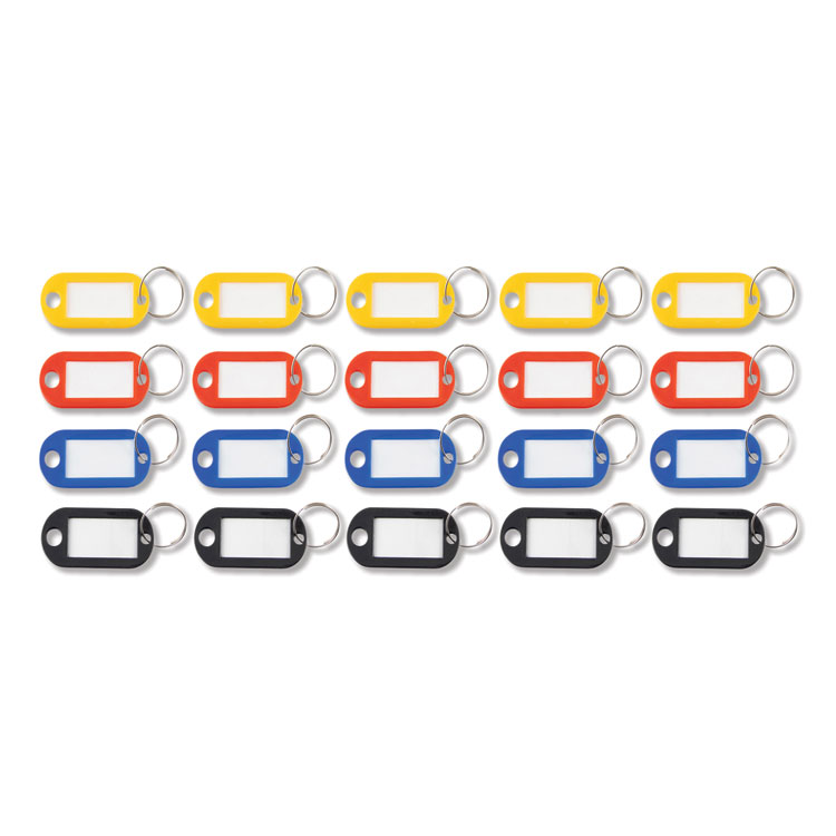 Advantus Key Tags Label Window, 0.88 x 0.19 x 2, Assorted, 20/Pack (AVTKEY98007)