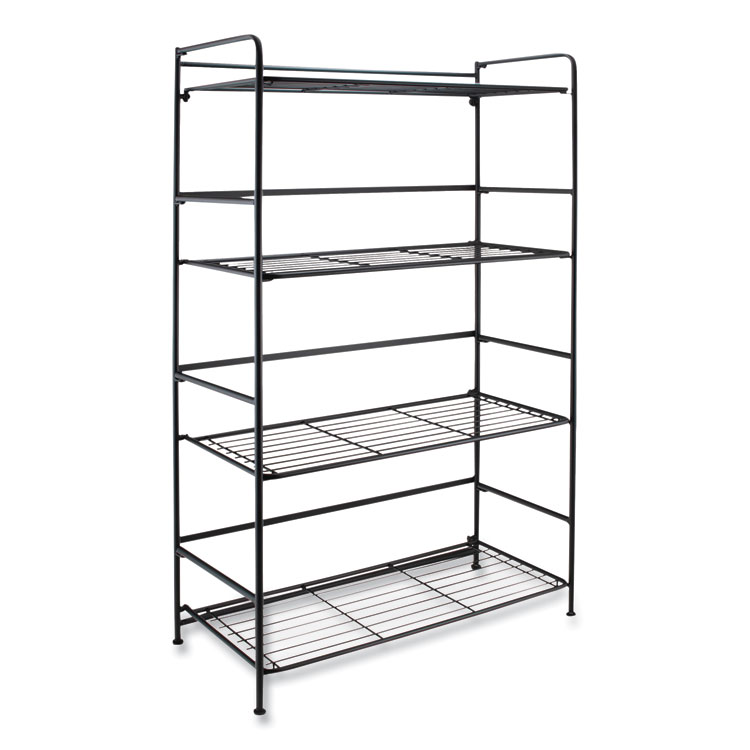 Advantus FlipShelf Four-Shelf Unit, 26.5w x 12d x 43h, Black (AVT38701)