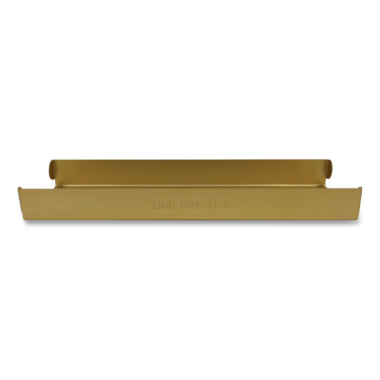 CONTROLTEK Metal Coin Tray, Quarters, Stackable, 3.5 x 10 x 1.75, Orange (CNK560068)