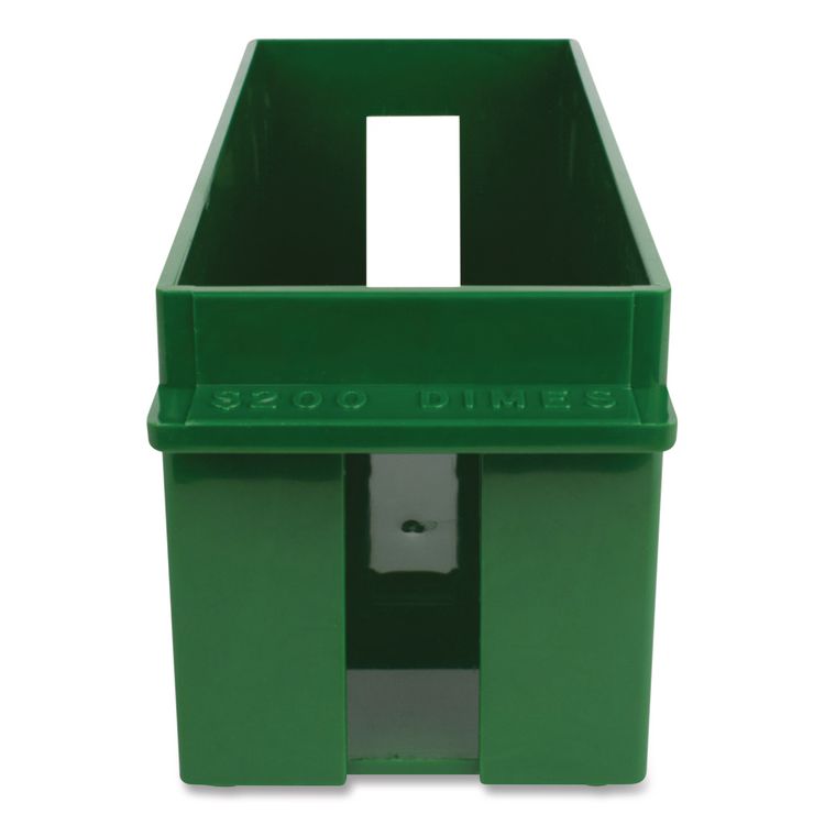 CONTROLTEK Extra-Capacity Coin Tray, Dimes, 1 Compartment, Denomination and Capacity Etched On Side, 10.5 x 4.75 x 5, Plastic, Green (CNK560166)