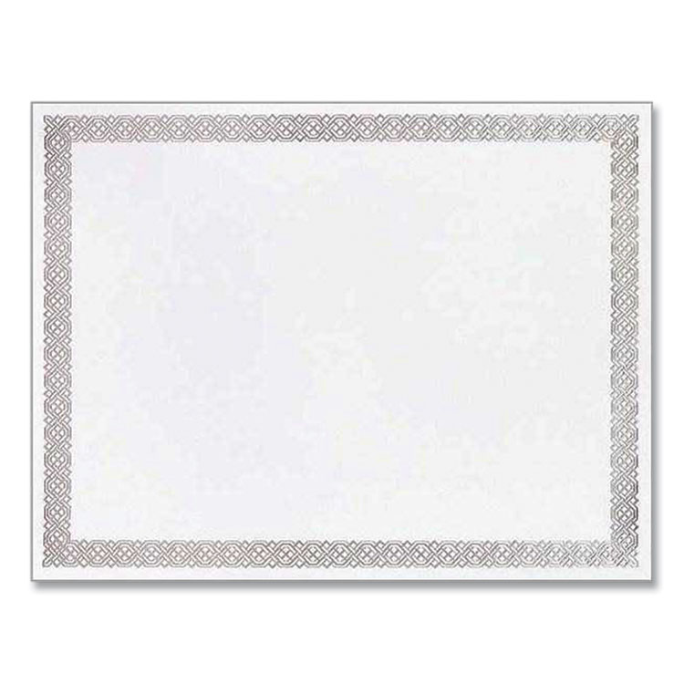 Great Papers! Foil Border Certificates, 8.5 x 11, Ivory/Silver, Braided with Silver Border, 15/Pack (GRP963027S)