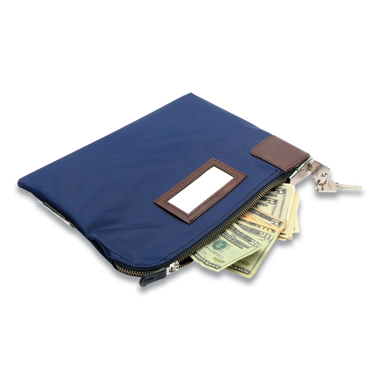 Honeywell Key Lock Deposit Bag with 2 Keys, Vinyl, 1.2 x 11.2 x 8.7, Navy Blue (HWL6505)