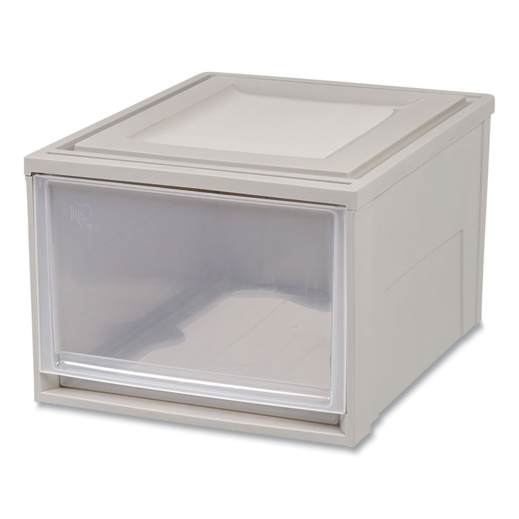 IRIS Stackable Storage Drawer, 10.85 gal, 15.75" x 19.62" x 11.5", Gray/Translucent Frost (IRS170523)