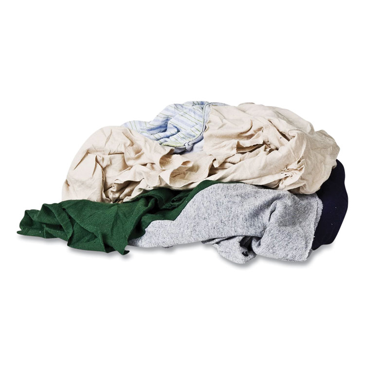 Monarch Brands Reclaimed Color T-Shirt Rags, Assorted, 125/Box (MNHR020C45A25)