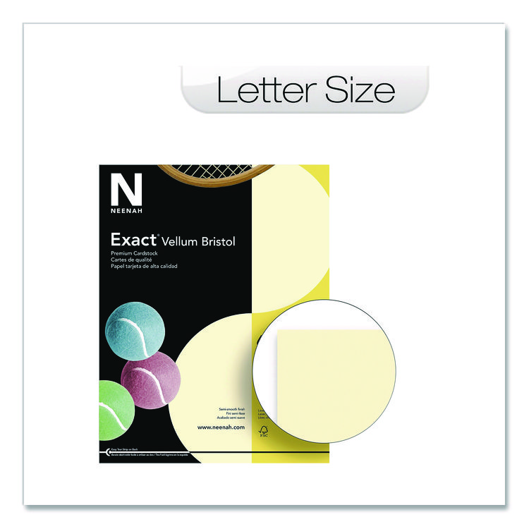 Neenah Paper Exact Vellum Bristol Cover Stock, 67 lb Bristol Weight, 8.5 x 11, Ivory, 250/Pack (NEE8136882368)