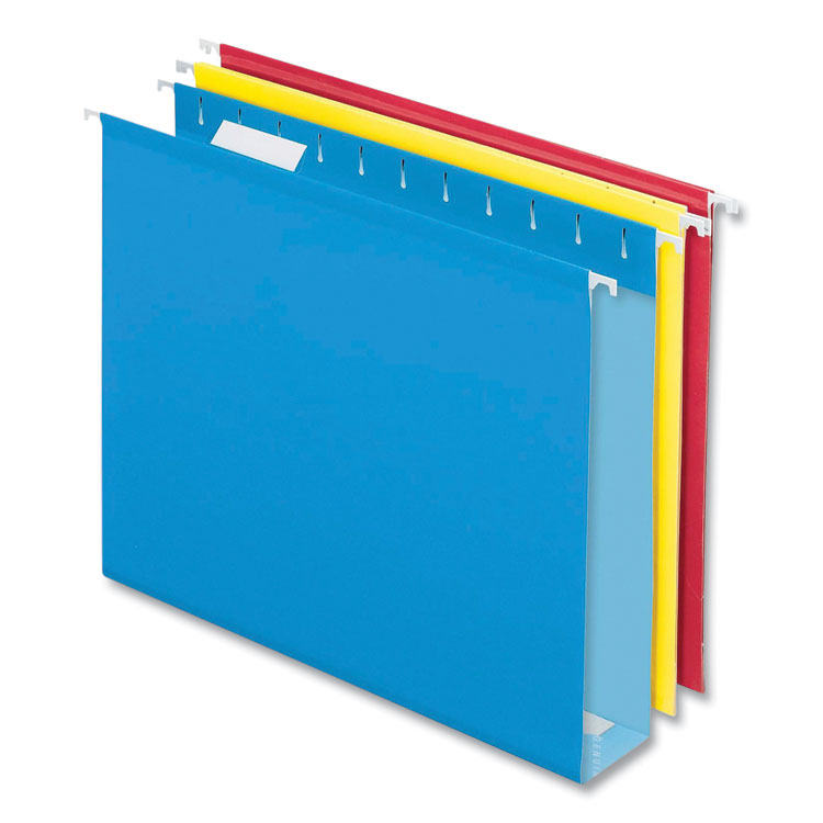 Pendaflex Colored Reinforced Hanging Folders, Letter Size, 1/5-Cut Tabs, Assorted Colors, 12/Box (PFXD99973)